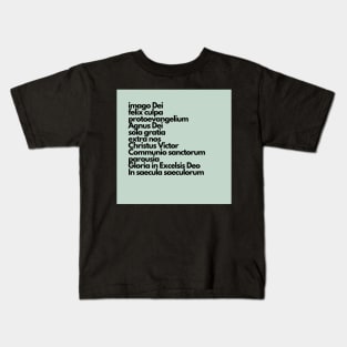 latin summary of the faith, green Kids T-Shirt